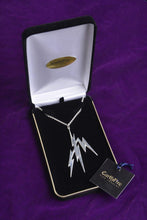 Load image into Gallery viewer, LIGHTNING TRI BOLT PRIME (MAJESTIC SIZE)– STERLING SILVER PENDANT WITH 21″ ELEGANT STERLING SILVER CHAIN