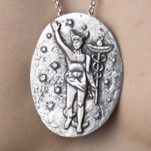 Load image into Gallery viewer, MERCURY – STERLING SILVER PENDANT WITH ELEGANT 21″ STERLING SILVER CHAIN