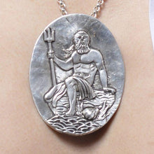 Load image into Gallery viewer, POSEIDON – STERLING SILVER PENDANT WITH ELEGANT 21″ STERLING SILVER CHAIN