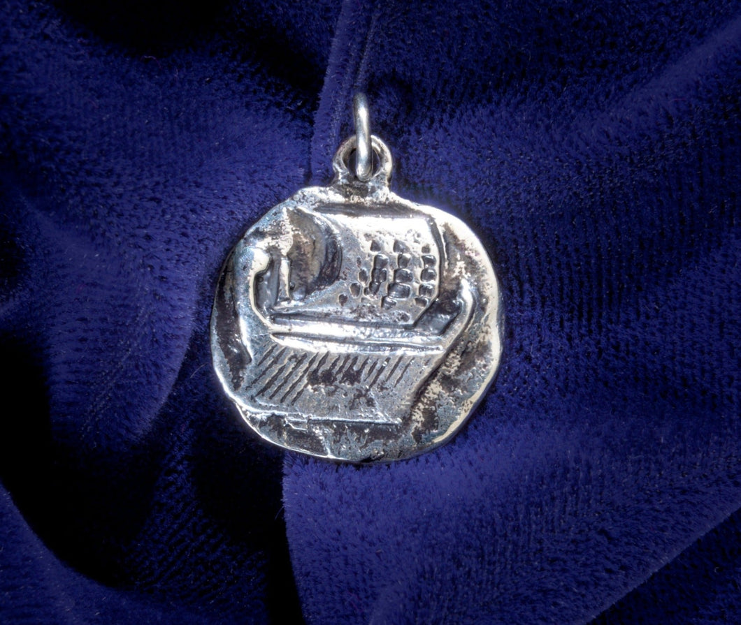 PHOENICIA/ARCHER TWO SIDED – STERLING SILVER PENDANT WITH ELEGANT 21″ STERLING SILVER CHAIN