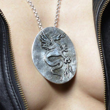 Load image into Gallery viewer, NORDE DRAGON – STERLING SILVER PENDANT WITH ELEGANT 21″ STERLING SILVER CHAIN
